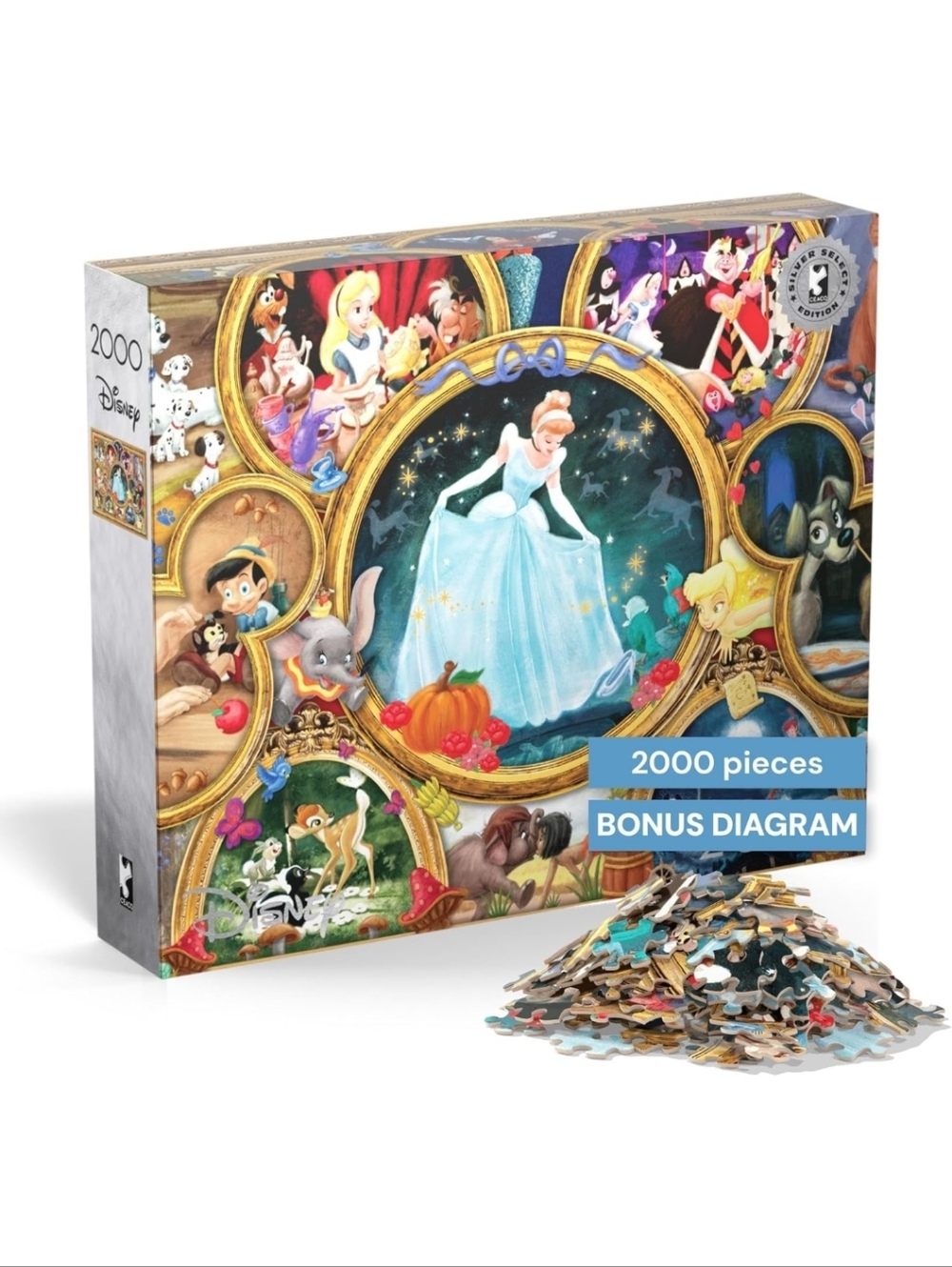 Disney Classic Collage Jigsaw Puzzle • 2000 Piece • Poster Included • Complete
